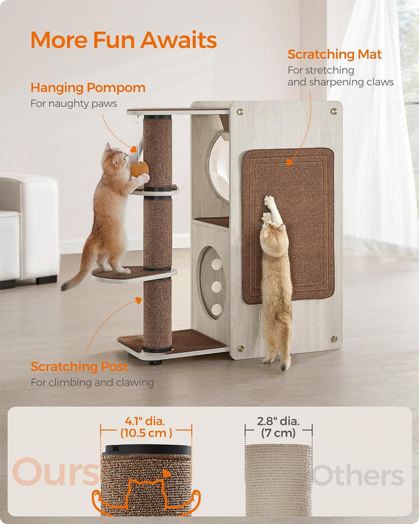 Clickat Cat Tree Tower - Thick Scratching Post - Karrari