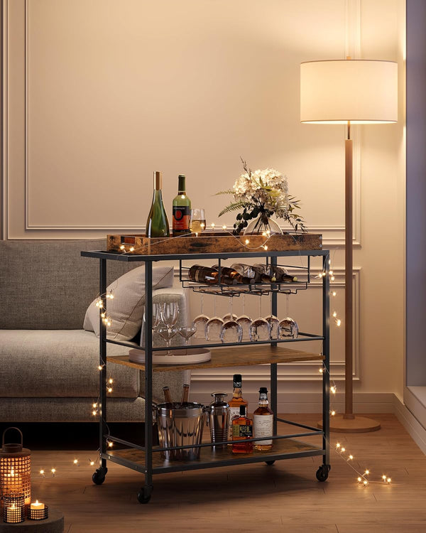 Serving Trolley with Removable Tray & Wheels - Karrari