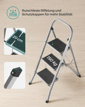3-Step Folding Stepladder (150kg Capacity) - Karrari
