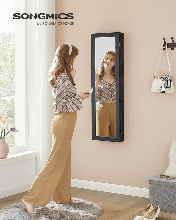 Lockable LED Mirror Jewellery Cabinet – Wall Mounted - Karrari