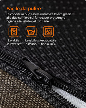 Linen-Look Dog Sofa Bed with Washable Cover - Karrari