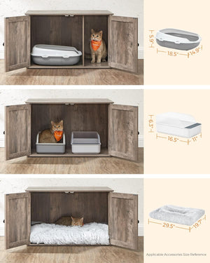 Cat Litter Box Enclosure Furniture with Removable Divider - Karrari