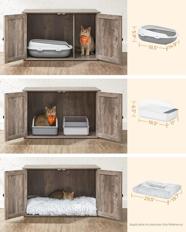 Cat Litter Box Enclosure Furniture with Removable Divider - Karrari