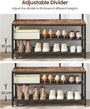 Coat Rack with Mirror, Bench & Shoe Storage - Karrari