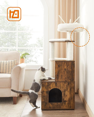2-in-1 Cat Tree Tower with Litter Box Enclosure - Karrari