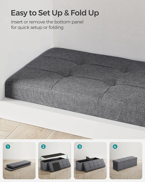 Folding Storage Ottoman Bench with Chest - Karrari