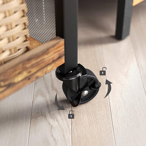 Rustic Brown Kitchen Trolley with Wheels - Karrari