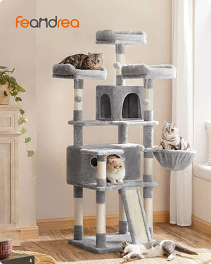 Multi-Level Cat Tower - Scratching Posts & Hammock - Karrari