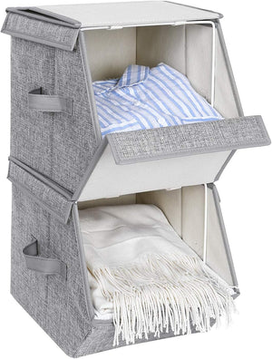 Set of 3 Stackable Storage Boxes with Lids - Karrari