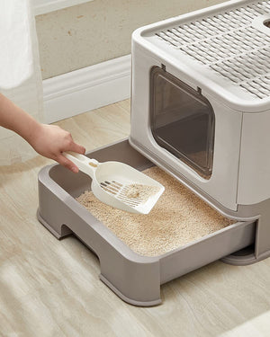 Cat Litter Tray with Lid & Scoop (Leak-Proof) - Karrari