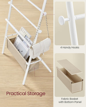 Foldable Towel Rack - Hooks & Basket - Karrari