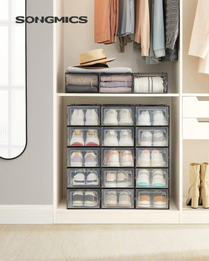 Pack of 18 Stackable Shoe Storage Boxes - Karrari