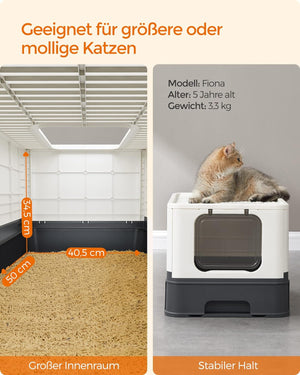 Cat Litter Tray with Lid & Scoop (Leak-Proof) - Karrari