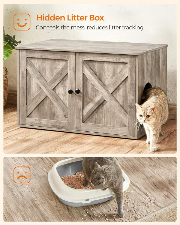Cat Litter Box Enclosure Furniture with Removable Divider - Karrari