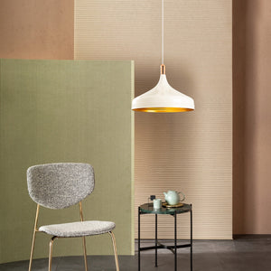 Elegant Dome Pendant Light – Cream & Gold - Karrari