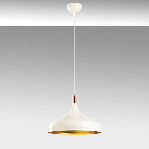 Elegant Dome Pendant Light – Cream & Gold - Karrari