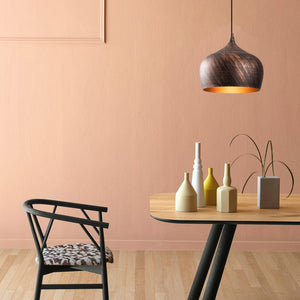 Rustic Copper Pendant Light – Teardrop Dome Hanging - Karrari