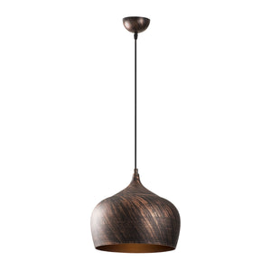 Rustic Copper Pendant Light – Teardrop Dome Hanging - Karrari