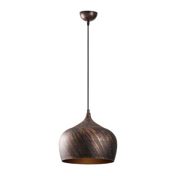 Rustic Copper Pendant Light – Teardrop Dome Hanging - Karrari