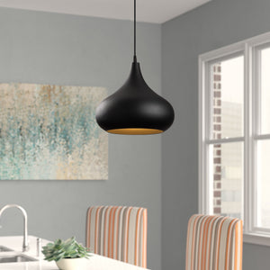 Teardrop Pendant Light – Matte Black Finish - Karrari