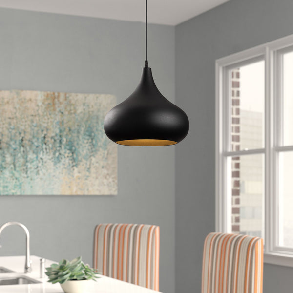 Teardrop Pendant Light – Matte Black Finish - Karrari
