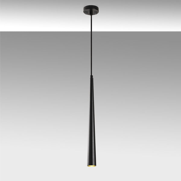 Slim Black Pendant Light - Minimalist LED Hanging Lamp - Karrari