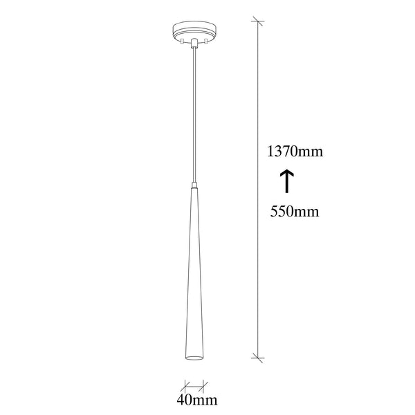 Slim Black Pendant Light - Minimalist LED Hanging Lamp - Karrari