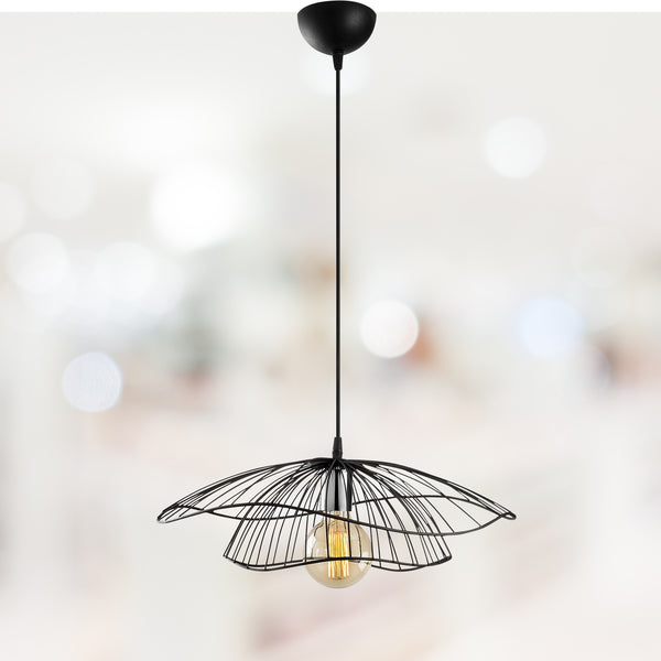 Lotus Bloom Black Wire Pendant Lamp - Karrari