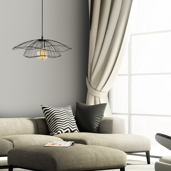 Lotus Bloom Black Wire Pendant Lamp - Karrari