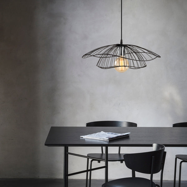 Lotus Bloom Black Wire Pendant Lamp - Karrari