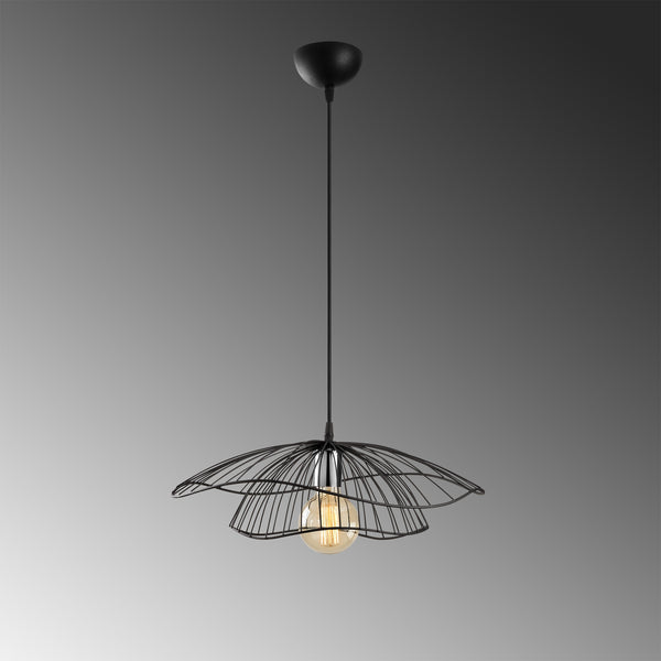 Lotus Bloom Black Wire Pendant Lamp - Karrari