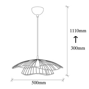 Lotus Bloom Black Wire Pendant Lamp - Karrari