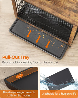 Dog Crate Furniture with Double Doors & Tray - Karrari