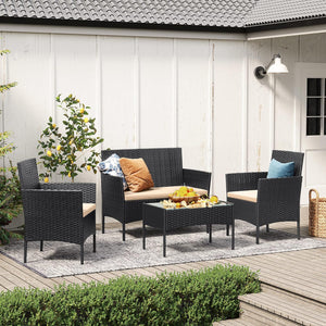 Outdoor Patio Furniture Set – Polyrattan Chairs & Table - Karrari