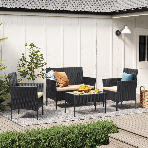 Outdoor Patio Furniture Set – Polyrattan Chairs & Table - Karrari