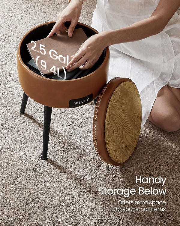 Mid-Century Modern Storage Ottoman Stool - Karrari