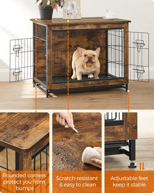 Modern Dog Crate Furniture - Double Doors & Tray - Karrari