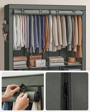 Portable Fabric Wardrobe - Shelves & Side Pockets - Karrari