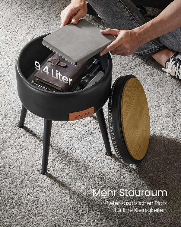 Mid-Century Modern Storage Ottoman Stool - Karrari