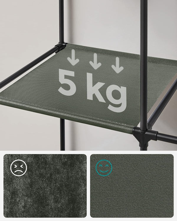 Portable Fabric Wardrobe - Shelves & Side Pockets - Karrari