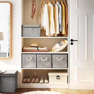 Set of 3 Fabric Storage Boxes with Handles (No Lid) - Karrari