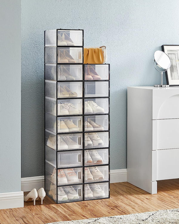 Pack of 18 Stackable Shoe Storage Boxes - Karrari