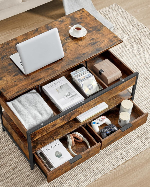 Lift-Top Coffee Table with Drawers - Karrari