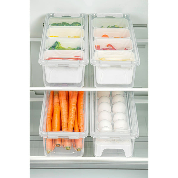 Stackable Fridge Organizer with Lids - Set of 4 - Karrari