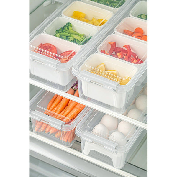 Stackable Fridge Organizer with Lids - Set of 4 - Karrari