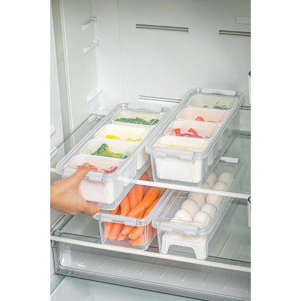 Stackable Fridge Organizer with Lids - Set of 4 - Karrari