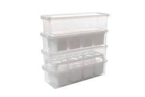 Stackable Fridge Organizer with Lids - Set of 4 - Karrari