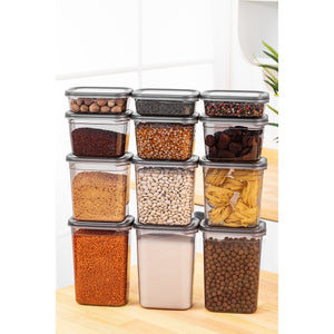 12-Piece Airtight Kitchen Storage Set – Smoke Gray - Karrari