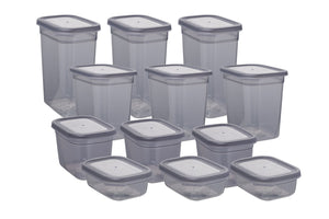 12-Piece Airtight Kitchen Storage Set – Smoke Gray - Karrari