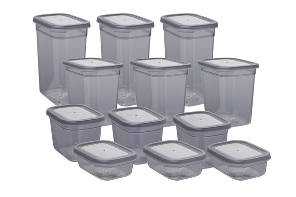 12-Piece Airtight Kitchen Storage Set – Smoke Gray - Karrari